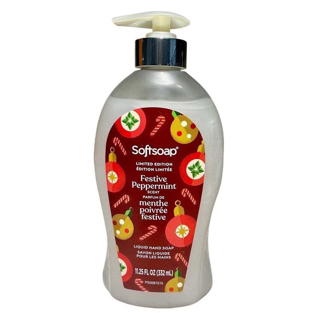 Softsoap Festive Peppermint Limited Edition Soft Soap Large 11.25 oz Holiday